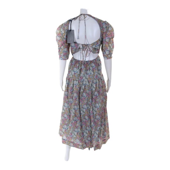 NWT EN SAISON x Revolve Floral Cotton Poplin Open Back Midi Dress Medium - Picture 7 of 9